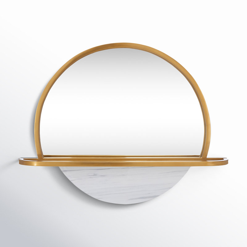 Metal Flat Mirror with Shelves