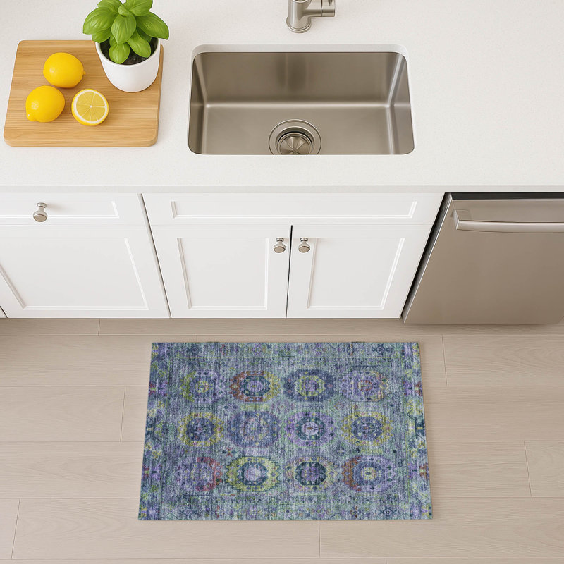 Machine Washable Indoor/Outdoor Bernadette ACN2228 Panel Rug, Rectangle 1'8" x 2'6"