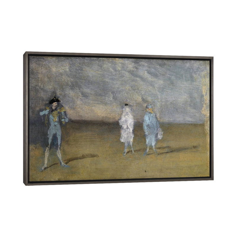 «Harmony in Blue The Duet», reproduction d'art sur toile encadrée, 40 po x 60 po, Toile avec cadre, Gris