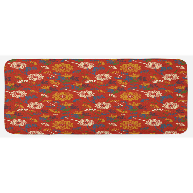 Cottage / Country Floral Synthetic Kitchen Mat