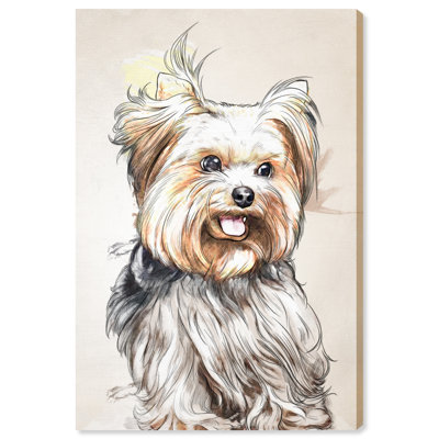 «Yorkie», reproduction d'aquarelle sur toile