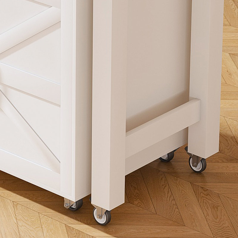 Extendable Dining Table & Storage Cart Mdf Stylish For Small Dining Spaces