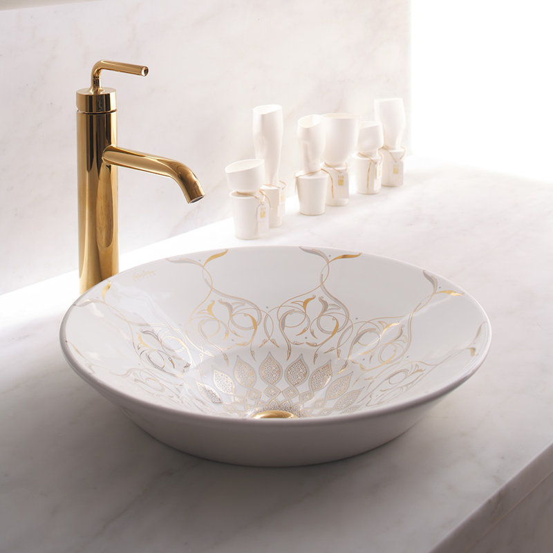 KOHLER Caravan Nepal Conical Bell, ARTIST EDITIONS Round Vessel Bathroom Sink