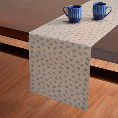 Coastal Raindrops - 100% Pure Linen Table Runner