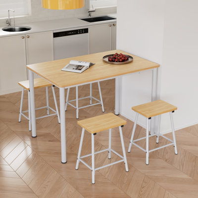 4 - Person Four Leg Dining Set, Counter Height Dining Table Set For 4, Pub Table and Stool Set, Space Saving Dinette For Small Space