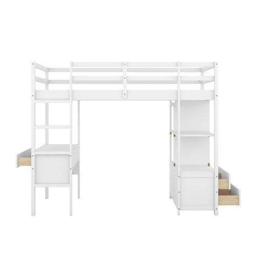 Harriet Bee Erjon Kids Full Loft Bed with Drawers & Reviews | Wayfair