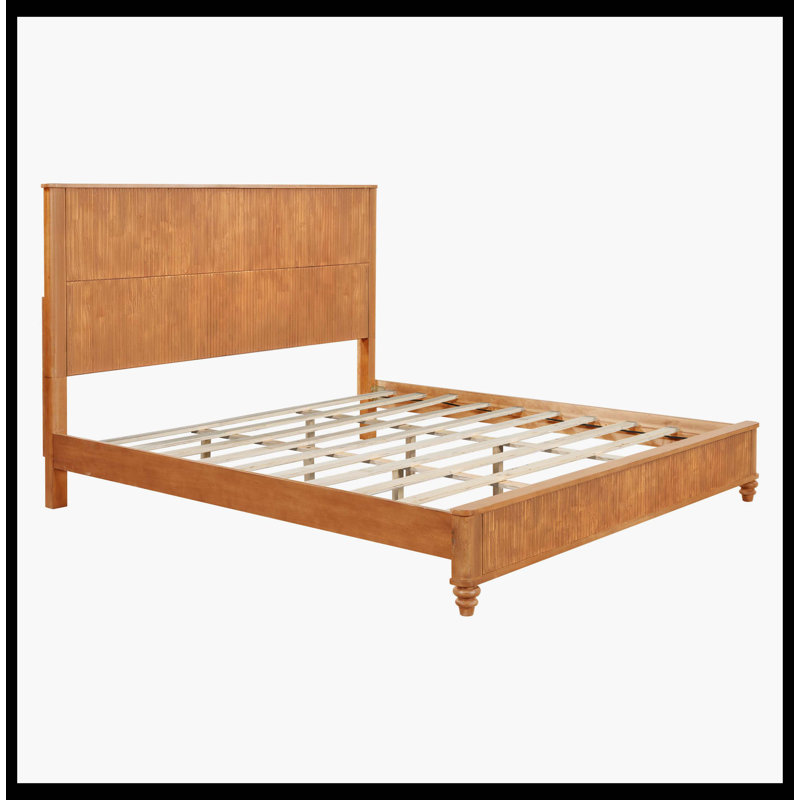 Cadre de lit en bois massif, cadre de lit plateforme très grand avec tête de lit, tête de lit haute en bois naturel, aucun sommier requis, naturel