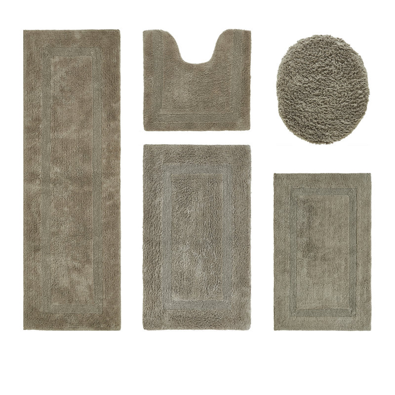 Ensemble de tapis pour salle de bain 5 pièces Lux Premium 2370 GSM, Beige, 5 pièces (18 po x 20 po | 17 po x 24 po | 20 po x