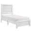 Lit simple à finition blanche pour chambre à coucher - Livré dans un ensemble moderne avec base en bois et base-121098396-121098398