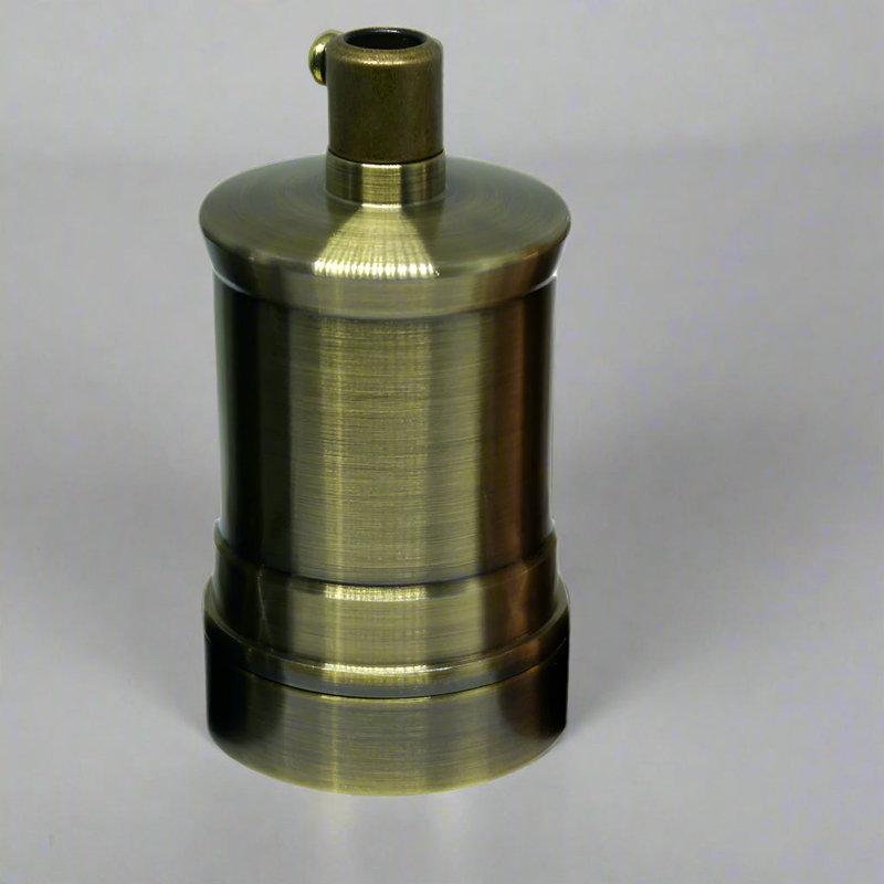 Vintage Industrial Lamp Light Bulb Holder, Green Brass