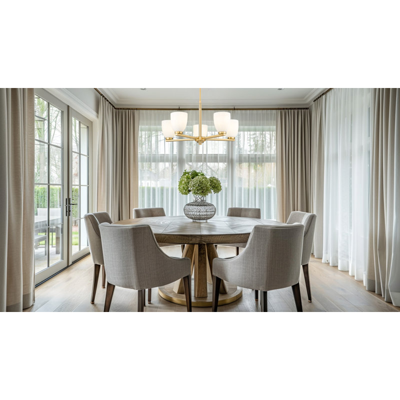 Lustre moderne Mateo, Doré, 5 lumières, H 21,25 po x l 25,25 po x P 25,25 po
