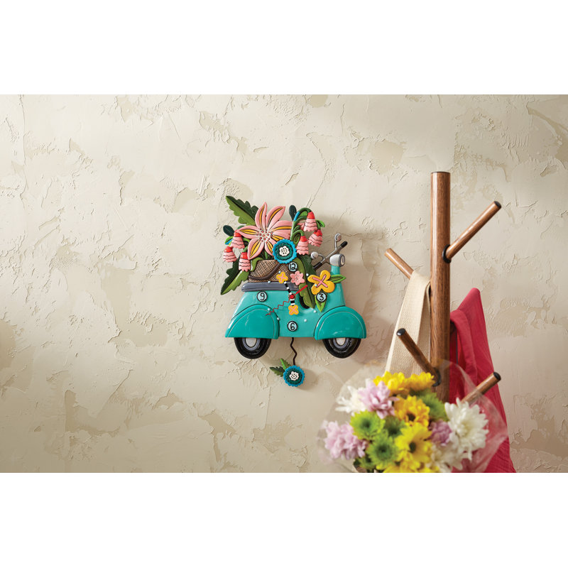 Horloge murale sculpter avec fleurs Allen Designs