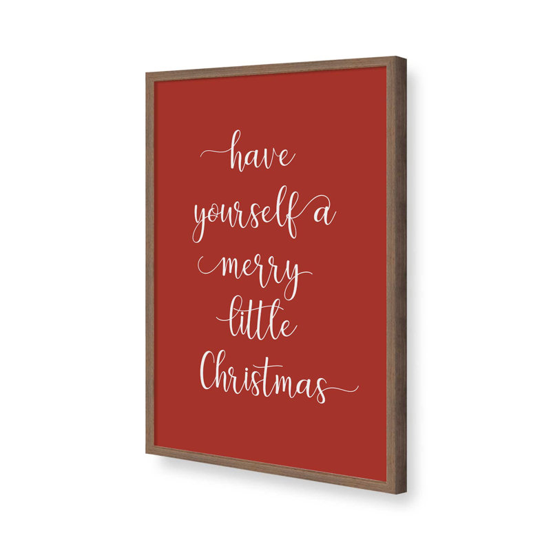 «Merry Little Christmas», reproduction d'art, 12 po x 16 po, Noyer