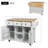 Drop Kitchen Cart With 3 Drawers, Internal Storage & Smooth Rolling Wheels, White Cabinet And Wheels-1134467724