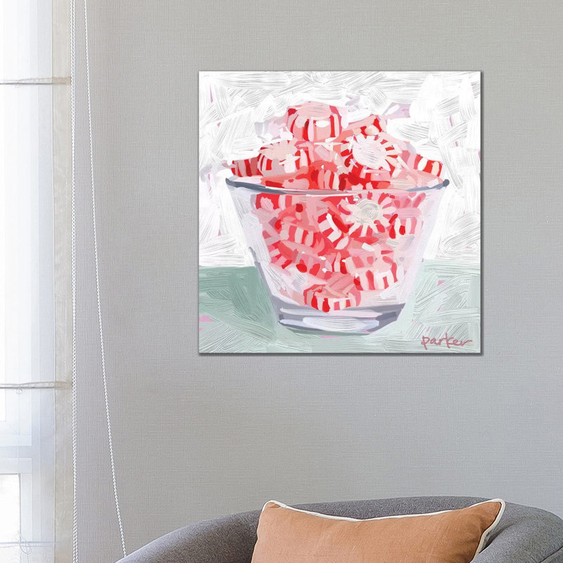 Peppermint Cup 1 Piece Painting on Canvas, 30.48cm H x 30.48cm W x 1.91cm D, Wrapped Canvas