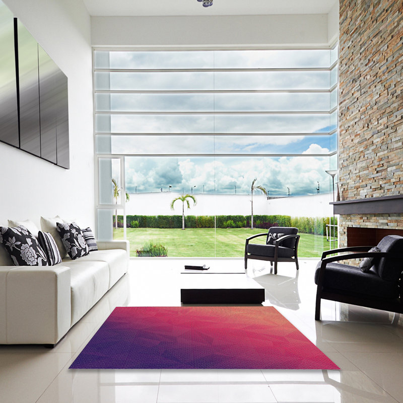 Dégradé mauve Tapis décoratif, Carré 7 pi