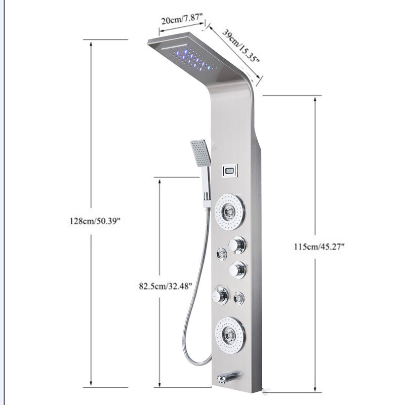 50.4'' Shower Panel with Fixed Shower Head