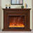Brown Solid + Manufactured Wood Heating Freestanding Fireplace