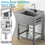 33'' Stainless Steel Utility Sink, Free Standing Laundry Tub For Laundry room, Workshop, Garage, Greenhouse, Pet Care