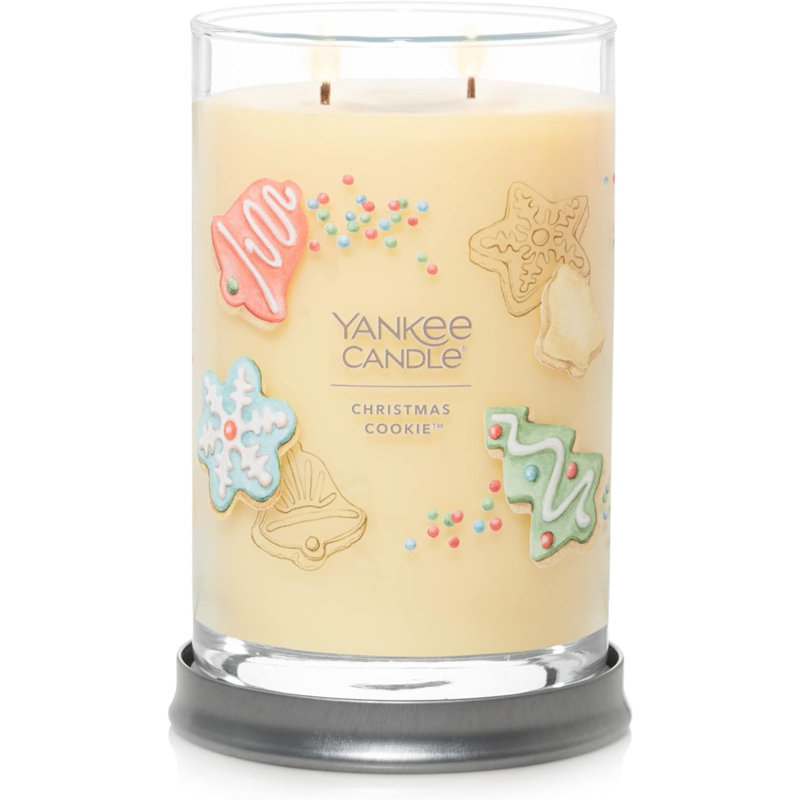 Bougie de Noël parfumée à motif de biscuits, grande bougie à 2 mèches 20 oz, plus de 60 heures de combustion, Noël | Bougie des Fêtes
