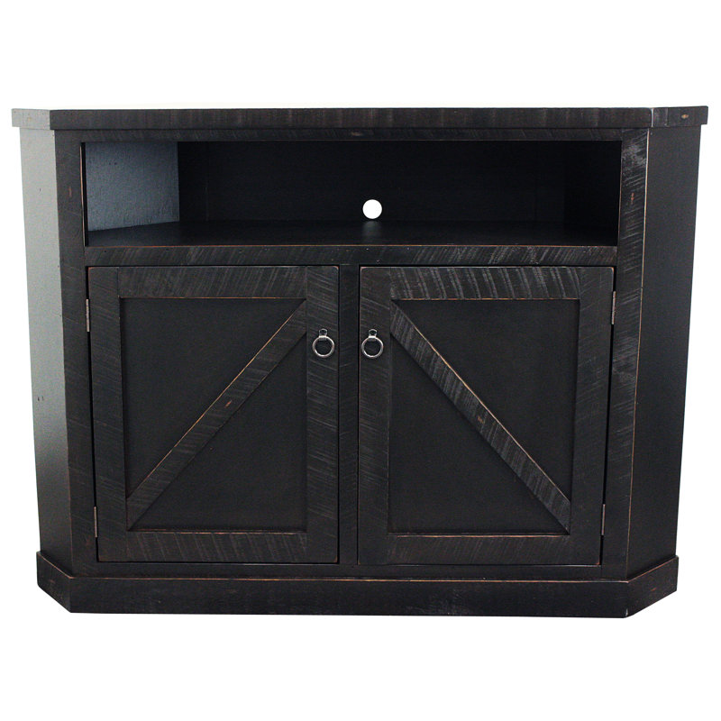 Bodiam Unfinished Corner TV Stand for TVs up to 65", Rustic Yellow