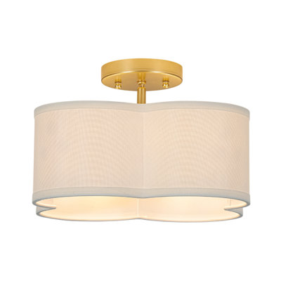 Plafonnier semi-encastré en tissu 4 lumières