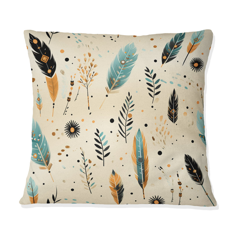 Coussin Tribal, H 16 po x l 16 po