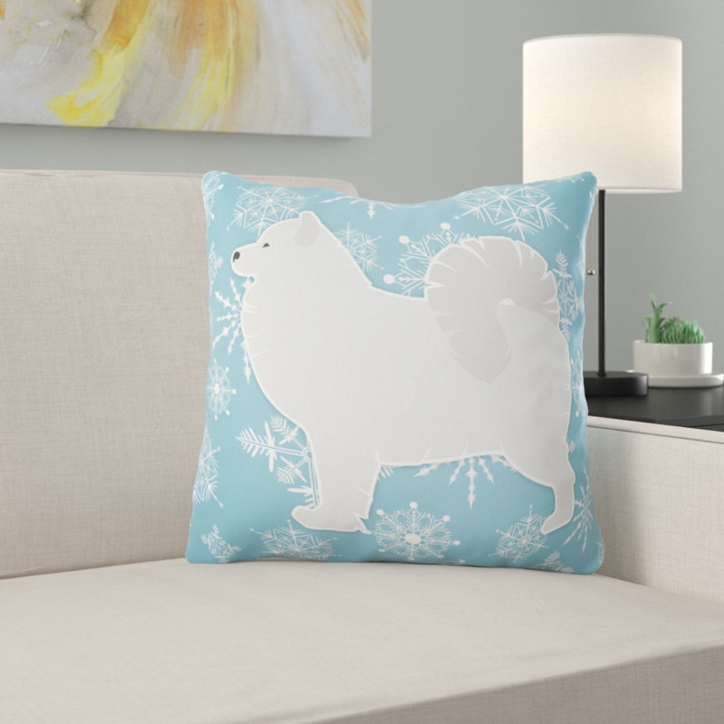 Winter Snowflakes Indoor/Outdoor Throw Pillow, 14" H x 14" W x 3" D