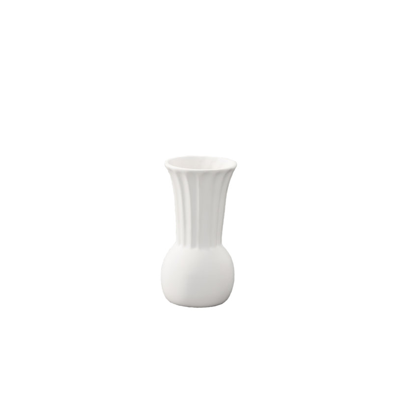 Vase en céramique rond à fini mat blanc