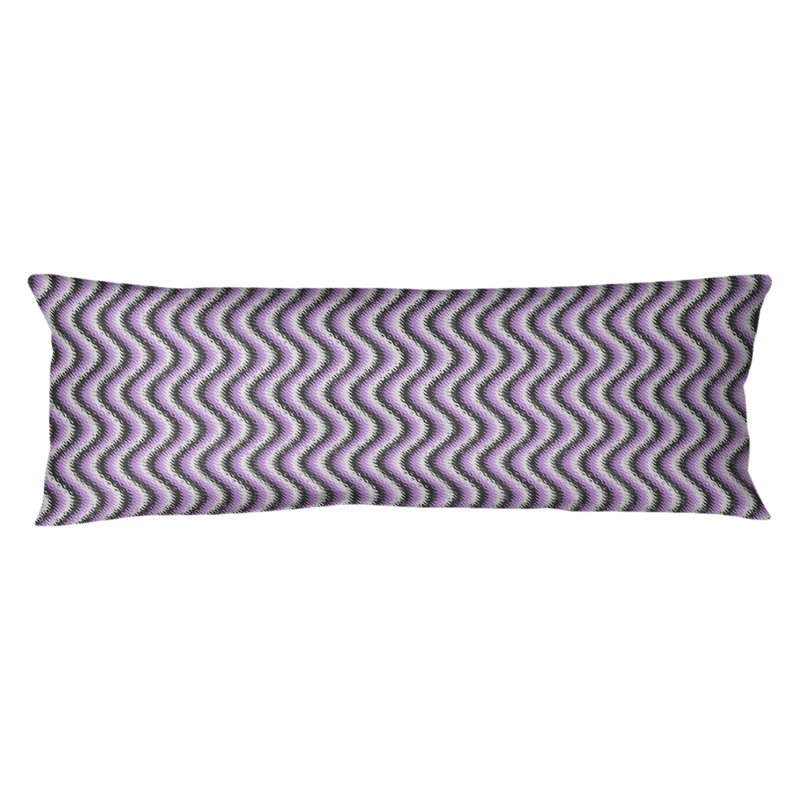 Katelyn Elizabeth Chevron Reversible Throw Pillow, Poly Fill, Black/Purple, Microfiber