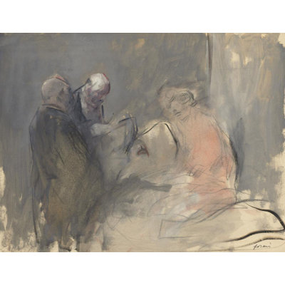 "In the Hospital" by  Jean-Louis Forain - Gallery Wrap Canvas Wall Art