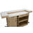 78" Modern Wood Home Bar Cabinet with Stone Countertop, Built-In Storage & Footrest