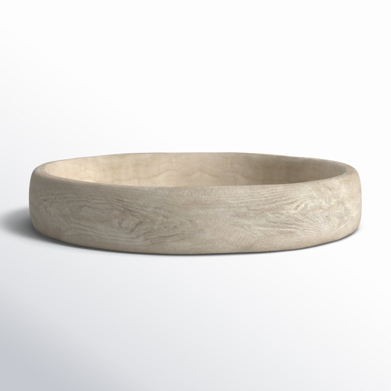 Handcrafted Earthy Paulownia Wood Decorative Bowl Set - 19.8"