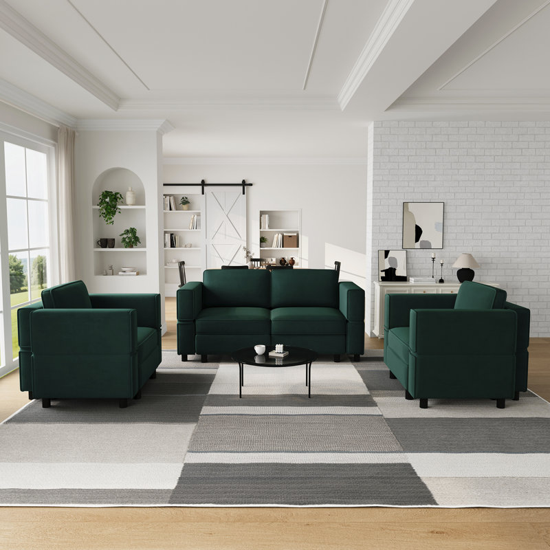 Ensemble de canapé modulaire rembourré avec rangement
