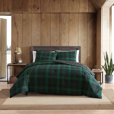 Ensemble d'édredon en coton vert Eddie Bauer Kingston