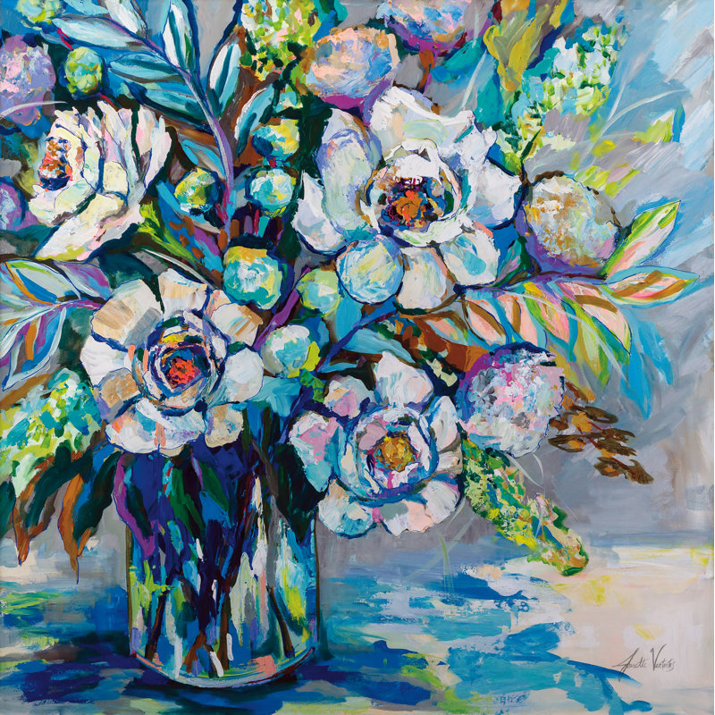«Feeling Blue I» par Jeanette Vertentes, Toile tendue, Non, H 12 po x l 12 po