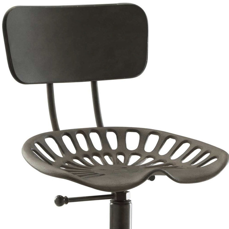 Tabouret de bar en bois et métal, Brun