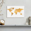 «Light Gold World Map», reproduction sur toile tendue-490504289