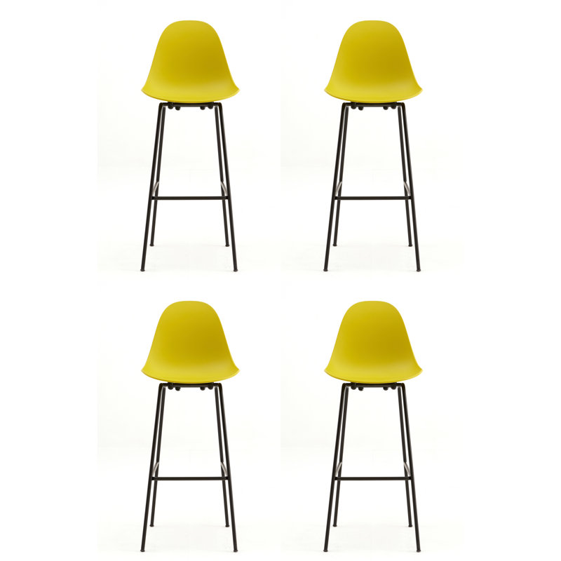 TA Bar & Counter Stool, Black, Counter Stool (25.6" Seat Hight), Mustard