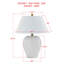 Lampe de table en céramique 21,5 "avec abat-jour en lin Ruth, blanc