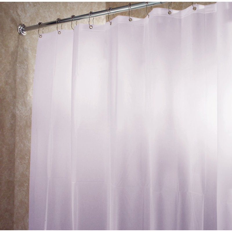 Rideau de douche simple en vinyle Siewert, Gris / lavande
