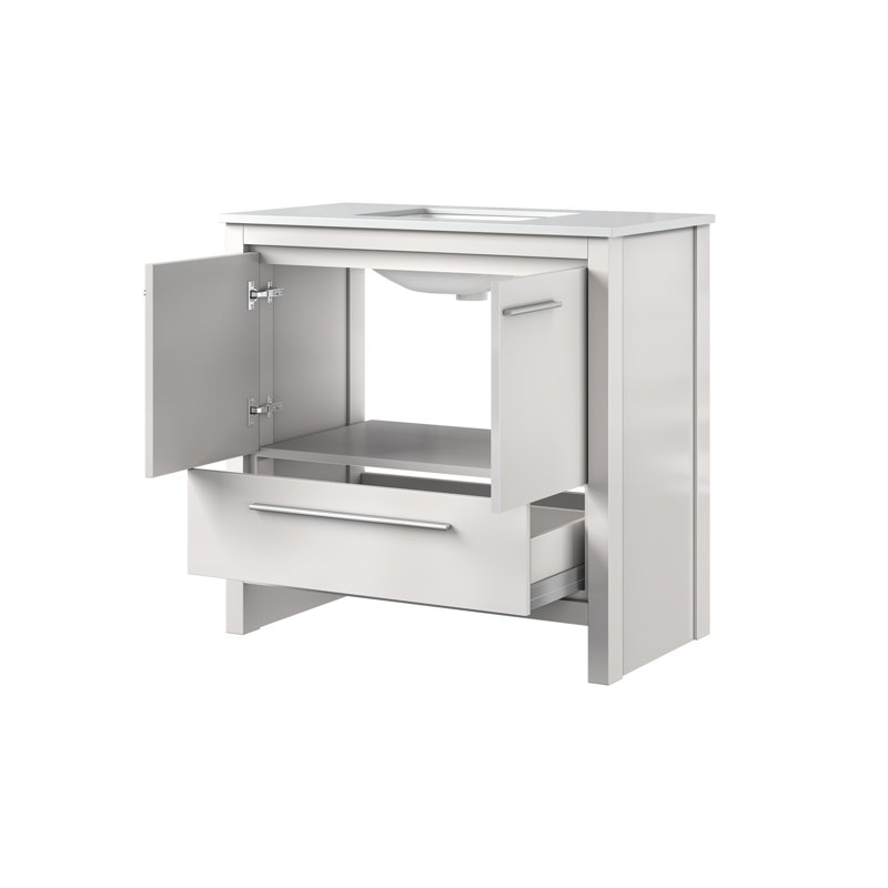 White Bath Vanity 36 In. W X 20 In. D, With White Quartz Top, 36"