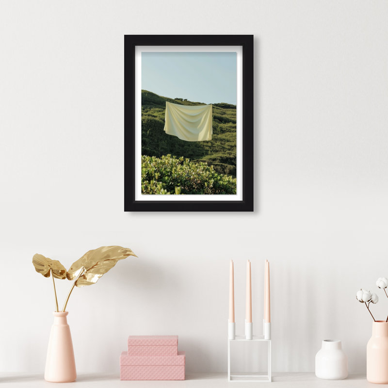 Floating Cotton II Shadowbox Bath & Laundry Print by Oliver Gal, Black Frame, 10 x 15, 55.5"H x 37.5"W, Black Shadowbox