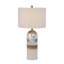 Lampe de table en céramique 27 po avec abat-jour en lin Sahara pour chambres à coucher, salons, vestibules, bureaux