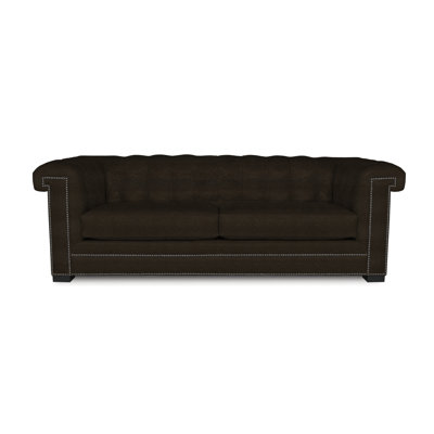 Canapé Chesterfield à accoudoirs roulés en cuir véritable 117 po Surrey