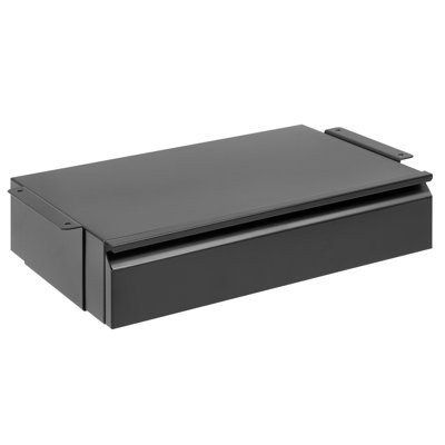 Montez-le! Ensemble de tiroir coulissant sous le bureau avec rail coulissant lisse | Rangement de bureau | S'installe sur des tables de bureau et des établi de plus de 0,71 pouce d'épaisseur | Noir mat