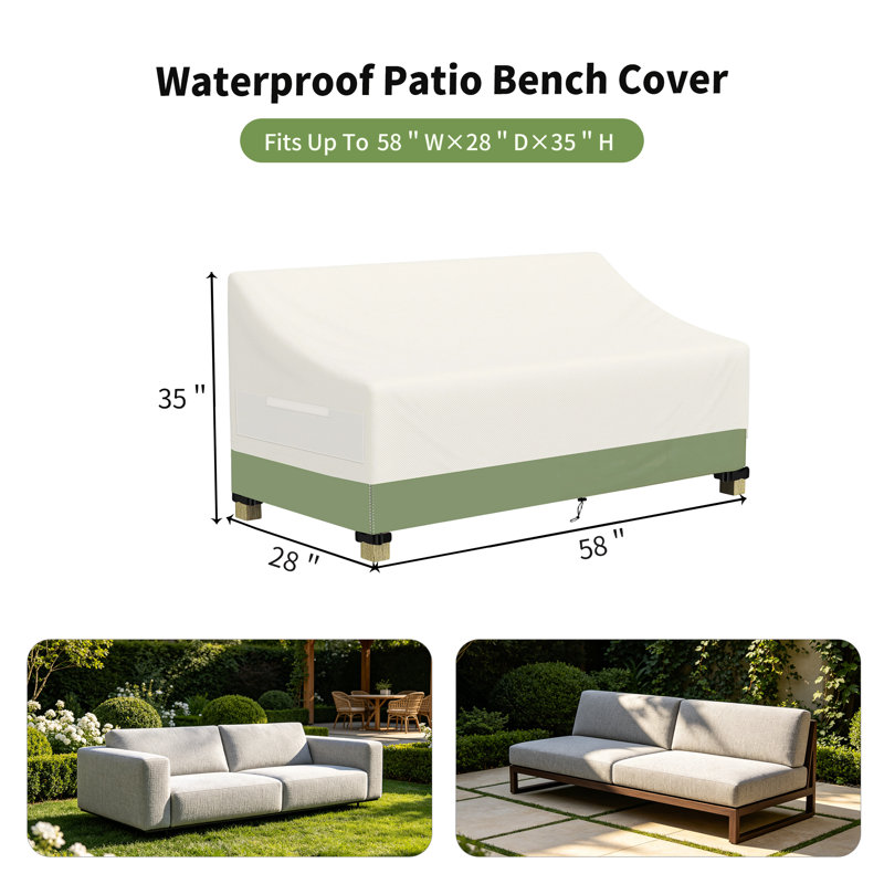 Housse imperméable pour meubles d'extérieur imperméable, H 35 po x l 58 po x P 28 po