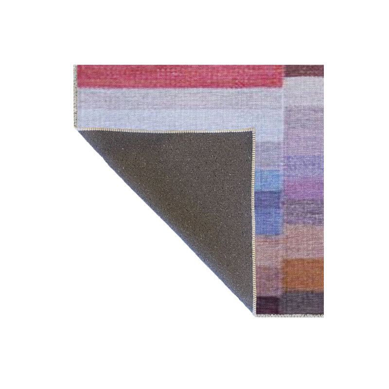 Tapis multicolore à motif géométrique mixte lavable à la machine, Carré 3 pi 3 po