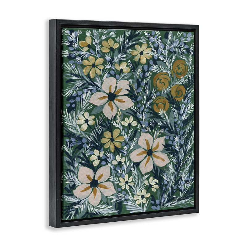 «Summer Boho Florals», art mural encadré sur toile flottante par Yvette St. Amant, H 31 po x l 25 po