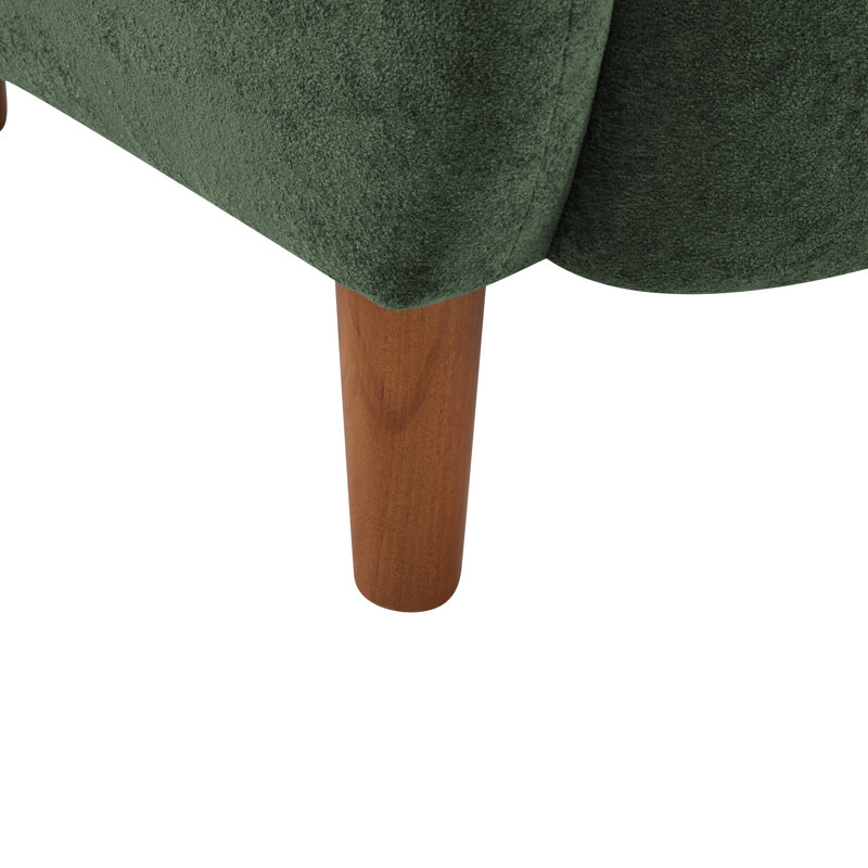 Fauteuil d'appoint à oreilles en velours Langston, Olive Green